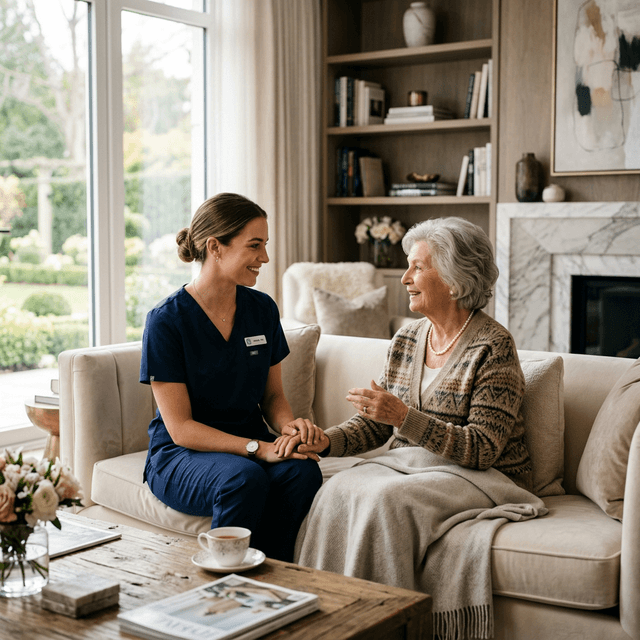 Professional nursing care in a modern home